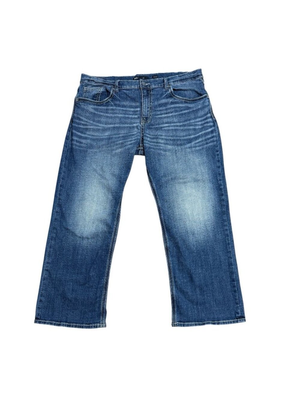 BKE SETH STRAIGHT STRETCH JEANS MENS 40 X 30 WHISKERING LOOSE FIT DENIM CASUAL